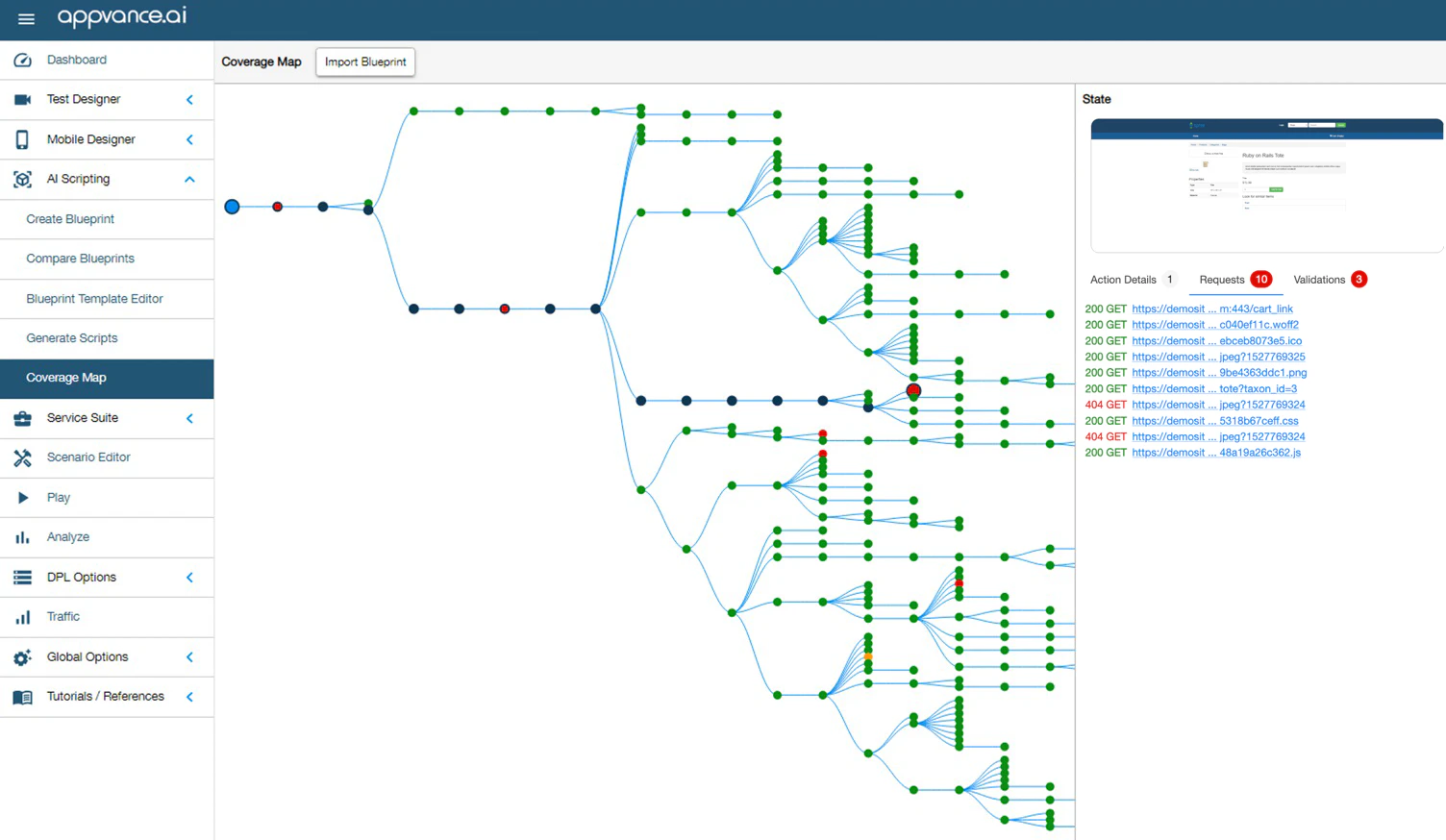 screenshot of Appvance IQ